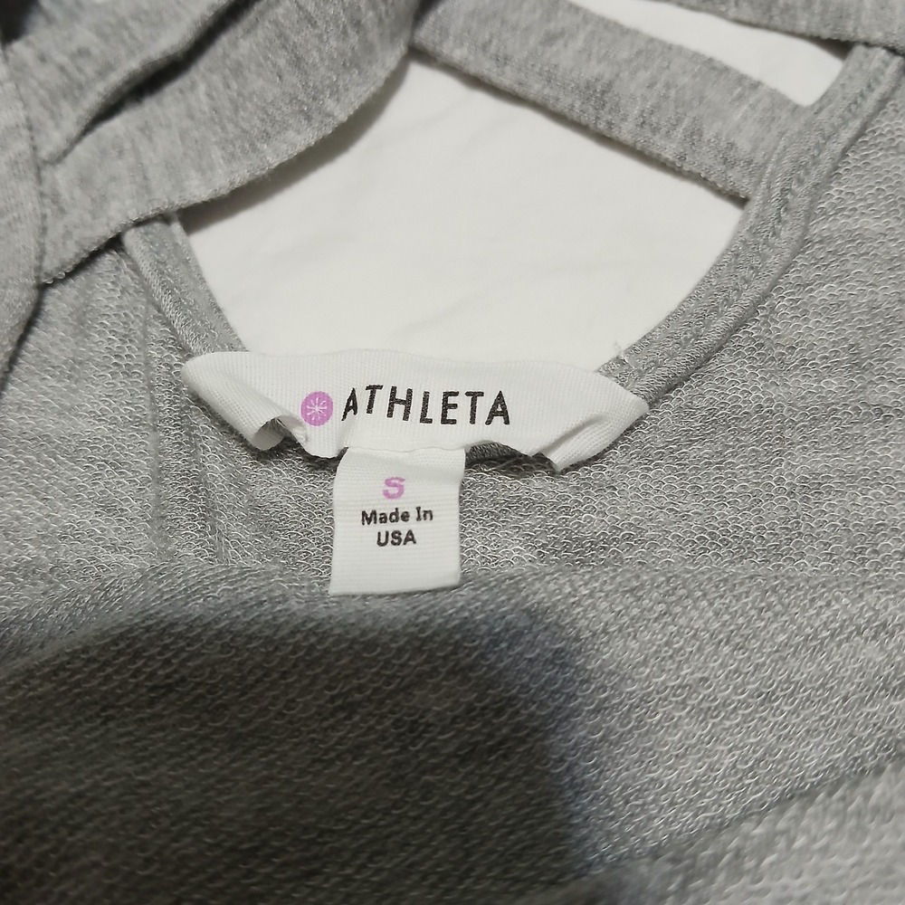 Athleta Criss Cross Back Sweatshirt Pullover Athleisure Top Gray Size‎ S - Picture 3 of 6